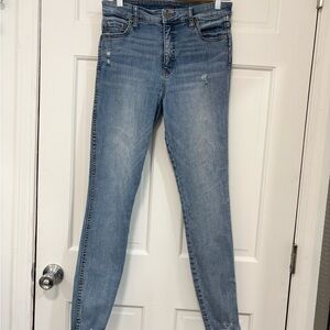 Kut from the‎ Kloth High Rise Super Skinny Jeans Stretch Frayed Hem Distressed 6